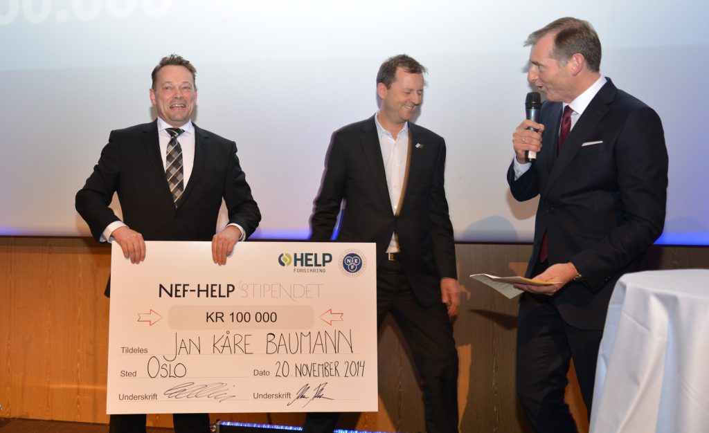 VINNER: Jan Kåre Baumann mottar NEF-HELP-stipendet for 2015.